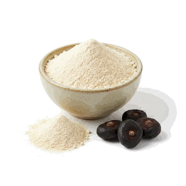 Singhara atta in a wooden bowl